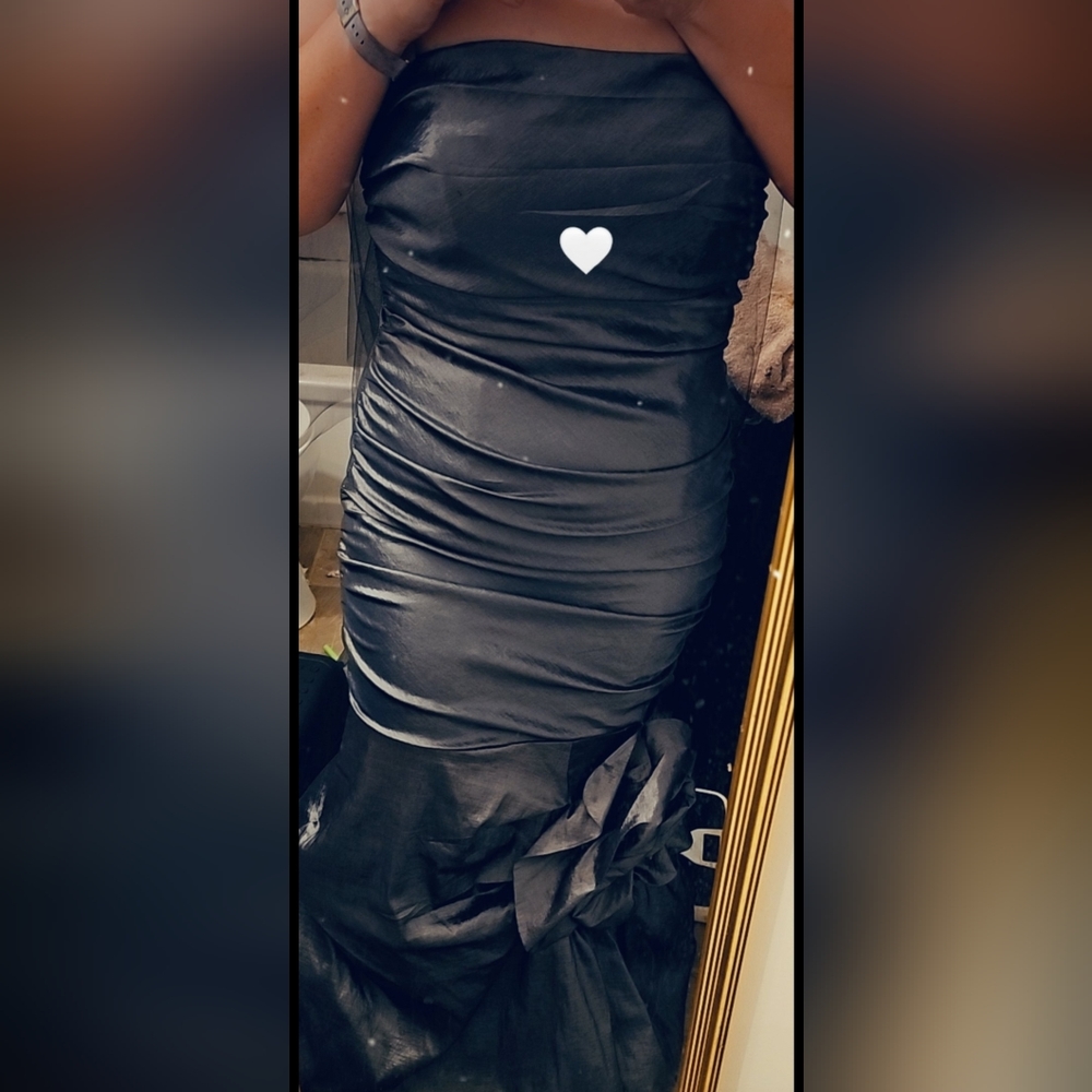Strapless taffeta mermaid formal prom dress - Picture 2 of 3